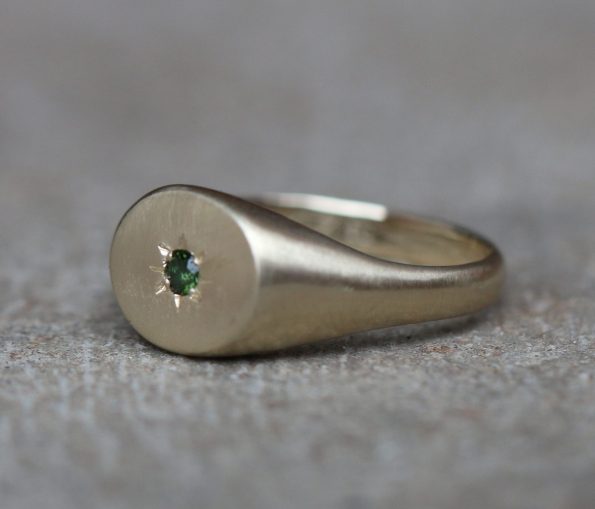 Gold Oval Signet Ring - Image 3